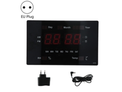 Reloj de pared digital LED Baok con indicador de temperatura, humedad, calendario perpetuo, 100-240V, decoración para el hogar.