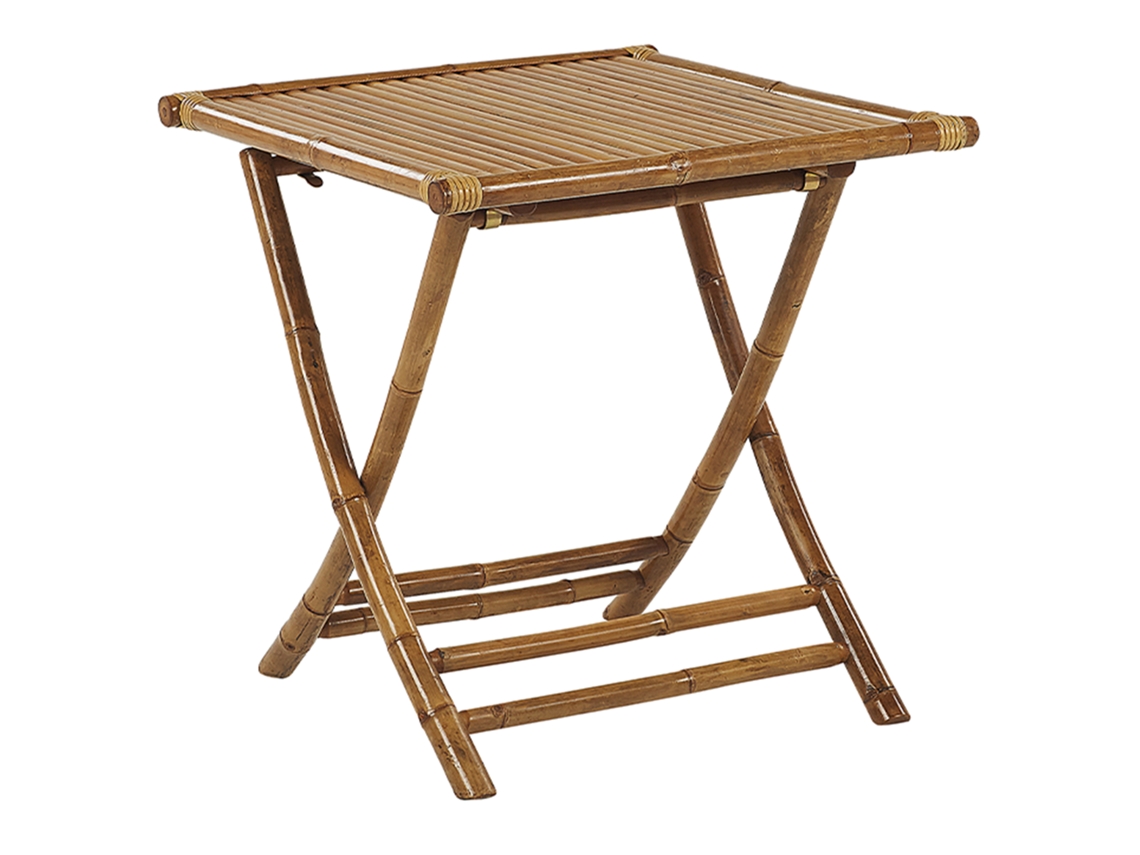Mesa de exterior BELIANI Molise de Madera de bambú Madera clara 70x70x73