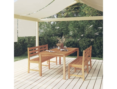 Conjunto 3 de comedor para jardín VIDAXL madera maciza de teca