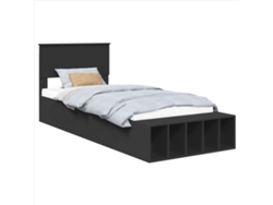 Maison Exclusive - Estructura De Cama Negro 90 X 190 Cm Madera Contrachapada