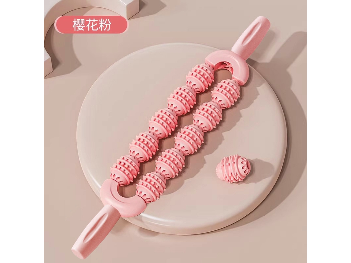 Roller Fitness Fascia Stick MDUG para relajación muscular (paquete de 10 rodillos rosas)