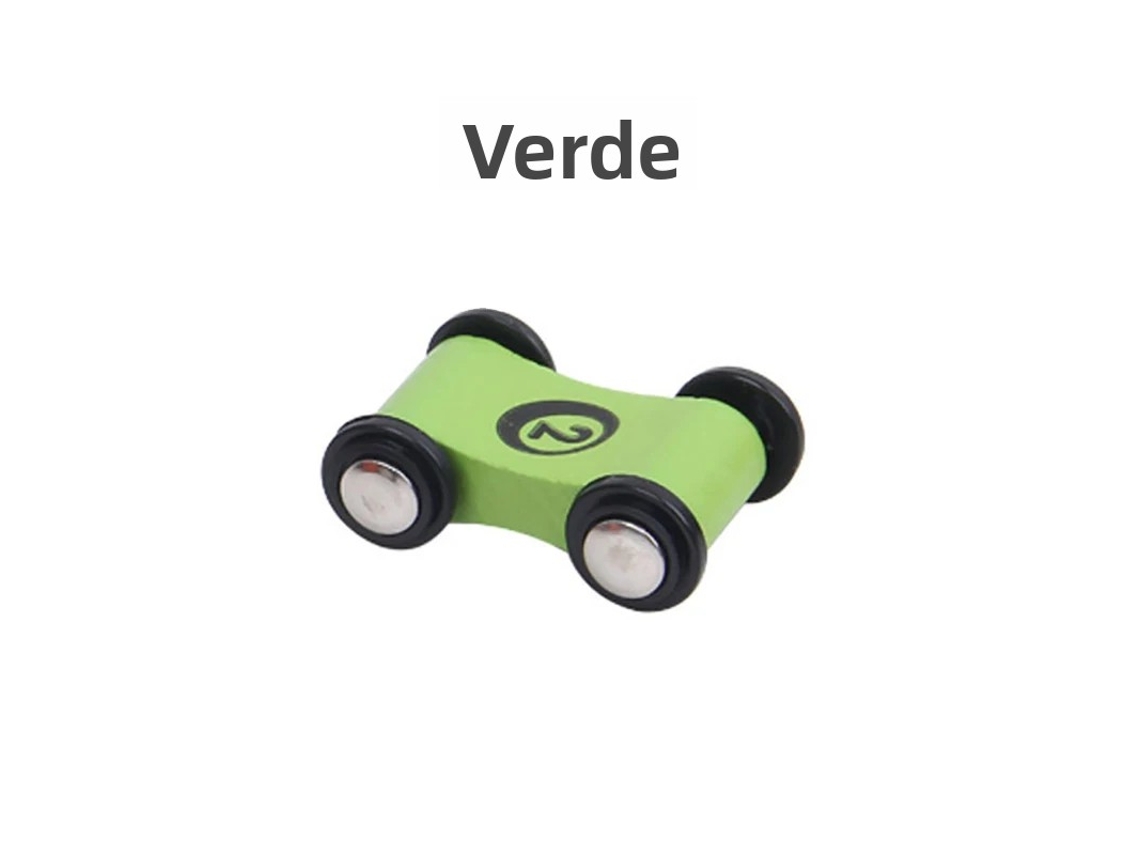 Coche de juguete educativo de madera para niños con pistas y toboganes, minicoche de carreras Mdug (verde)