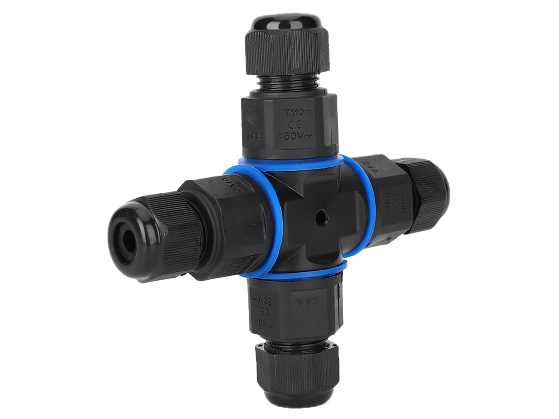 2026as-4-Way IP68 Caja de conexiones impermeable Conector eléctrico Terminal de latón niquelado 16a