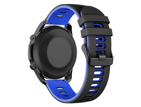 Correa de Silicona bicolor 22mm para Samsung Galaxy Watch3 45mm/Huawei Watch 3/Garmin Forerunner 255/Apex 46mm - negro/azul