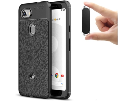 Carcasa y Soporte Google Pixel 3A Rugged Leather Negro