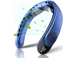 Ventilador De Cuello Portátil Sin Aspas, Súper Silencioso, Henten Home, 3 Velocidades, Cuatro Núcleos, 4000 Mah, Azul