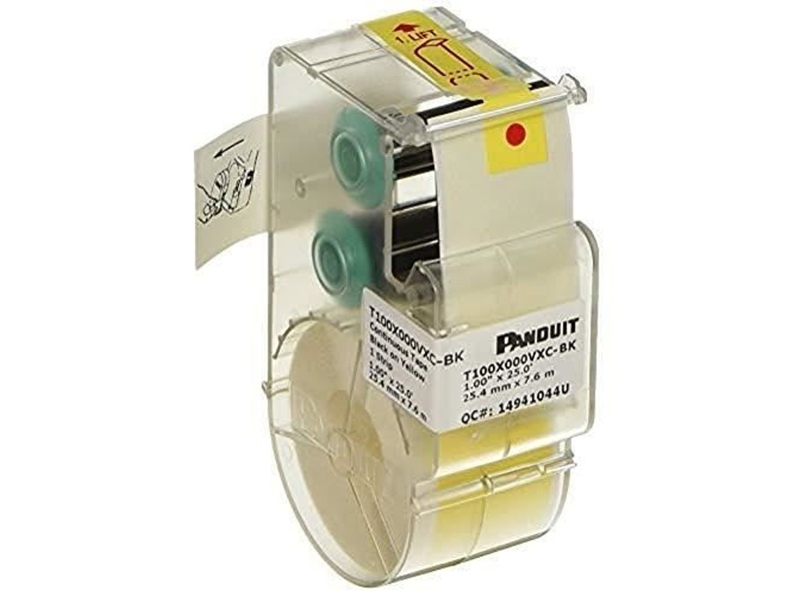 Panduit T100X000VXC-BK P1 Cinta continua etiqueta Casete de vinilo amarillo
