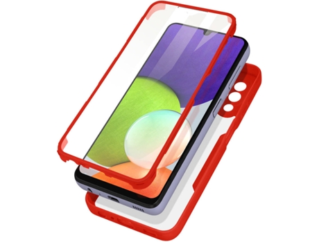 Carcasa Samsung Galaxy M32 AVIZAR BACK-180-RD-A225F Protección 360° Rojo