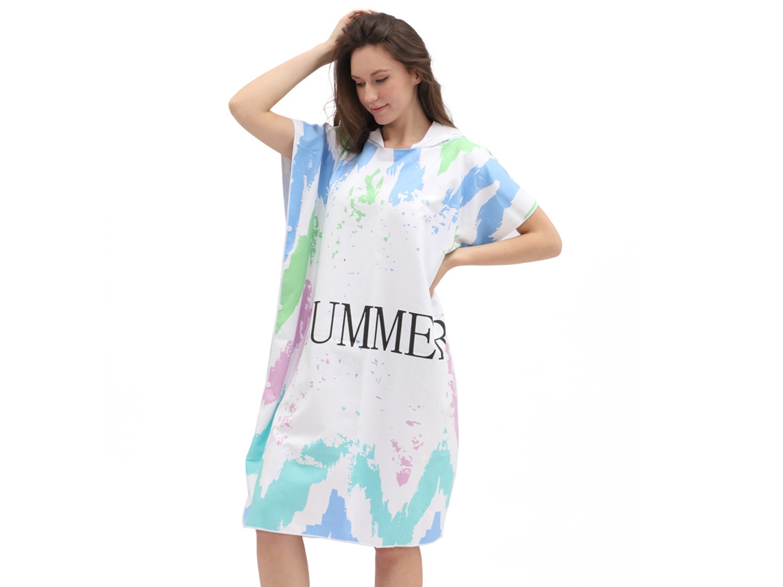 Toalha De Praia Com Capuz Poncho, Secagem Rápida Para Troca De Roupaestilo 13czhhmart