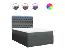 Maison Exclusive - Cama Box Spring Con Colchón Tela Gris Oscuro 140x200 Cm