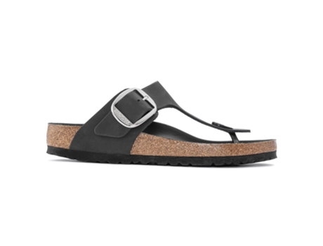 Sandalias de Mujer BIRKENSTOCK Hebilla Engrasada Gizeh Piel Negro (39)