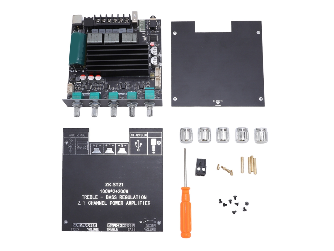 Placa Amplificadora Bluetooth 5.1 Con Chip Tpa3221, 2.1 Canales, 100 W X 2 + Módulo Amplificador De Audio De 200 W, Dc12-30v