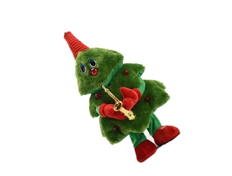 Árbol de Navidad columpio bailando saxofón adornos de juguete juguete de peluche eléctrico cantando y brillando, saxofón, estilo 2