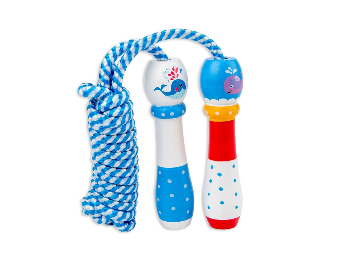 Cuerda De Salto Para Niños Ajustable Arcoíris Con Mango De Madera Para Juego Al Aire Libre Y Deporte Escolar