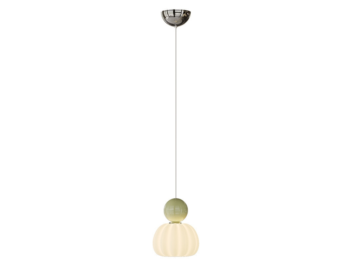 Lámpara Colgante Color Crema Con Una Sola Bombilla, Pequeña Lámpara Colgante Nórdica De Cristal, Lámpara Colgante Led De Resina (verde Aguacate)