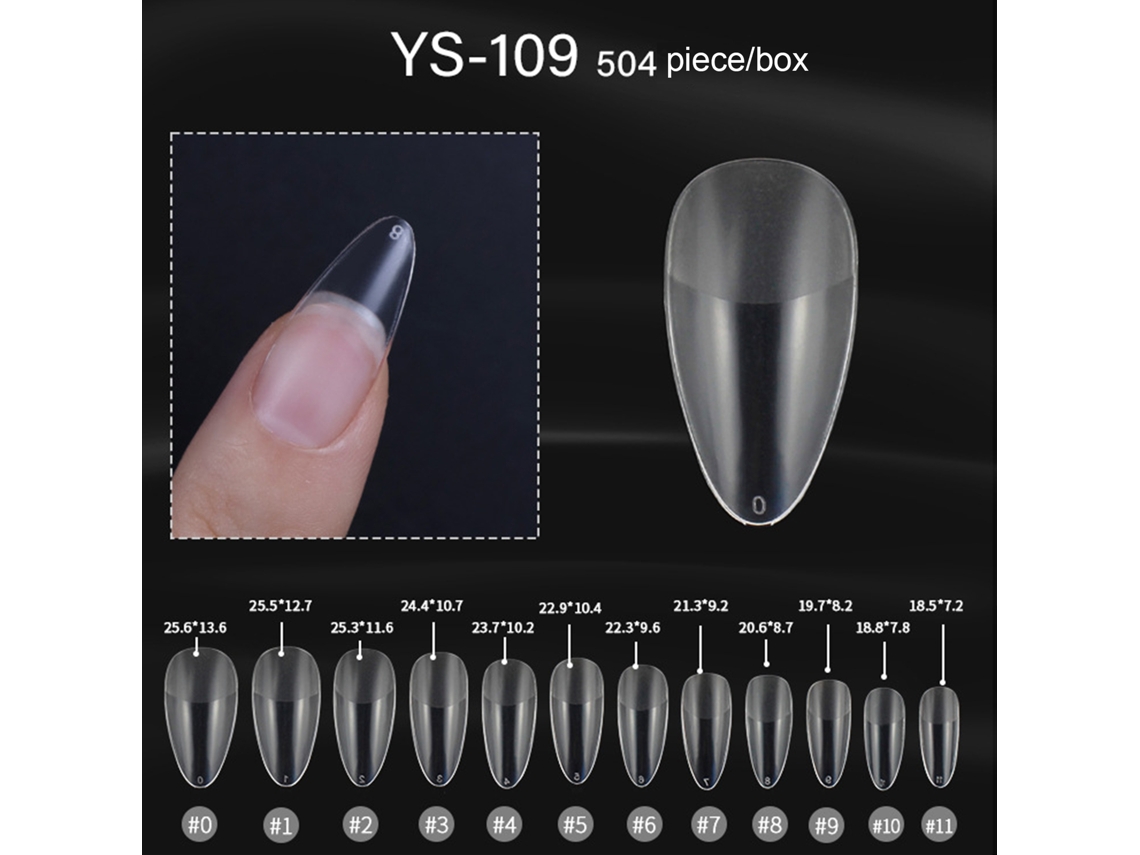 504 Puntas De Uñas Postizas A Presión Para Extensión Rápida, Manicura, Arte De Uñas Transparente
