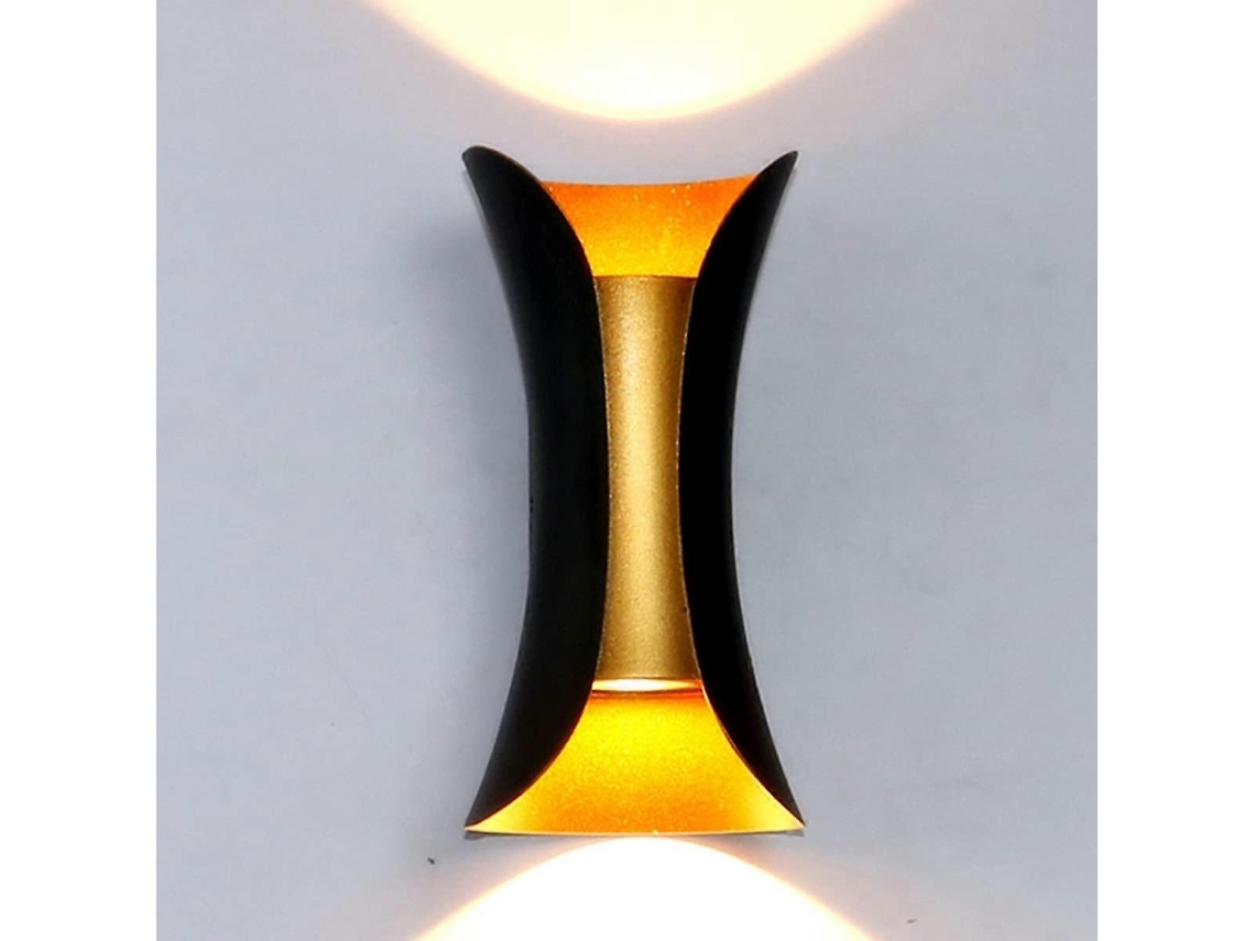 Omni-lámpara De Pared Interior Exterior 10w Moderna Led 3000k Ip65 Aluminio Negro Oro Para Dormitorio Salón Pasillo