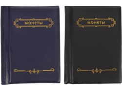 Álbum Para Colección De Monedas, Juego De 2, 120 Bolsillos Transparentes, Cubierta De Pu Negra Y Azul