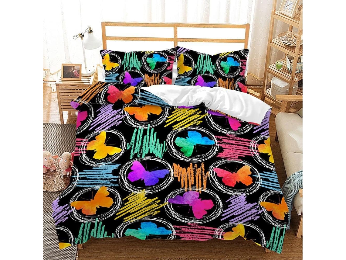 Juego Ropa Cama Funda Nórdica Almohada Niñas Diseño Juego 200x200 Cm 140x200cm 200x200cm 220x240cm 50x75cm