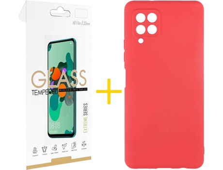 Kit Funda + Protector de Pantalla Samsung A12 5G SKYHE 3846 Rojo