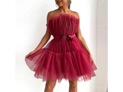 2026-vestido De Tul Para Mujer Sin Mangas Corto Malla Solido Princesa Fiesta Casual Verano Primavera