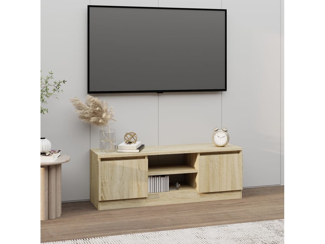 Estantería/Mueble de TV con Puerta 102X30X36 Cm Roble Sonoma