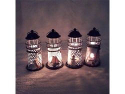 Portavelas De Hierro Con Forma De Faro, 14 Cm, Decoración Náutica, Ancla De Playa, Boda