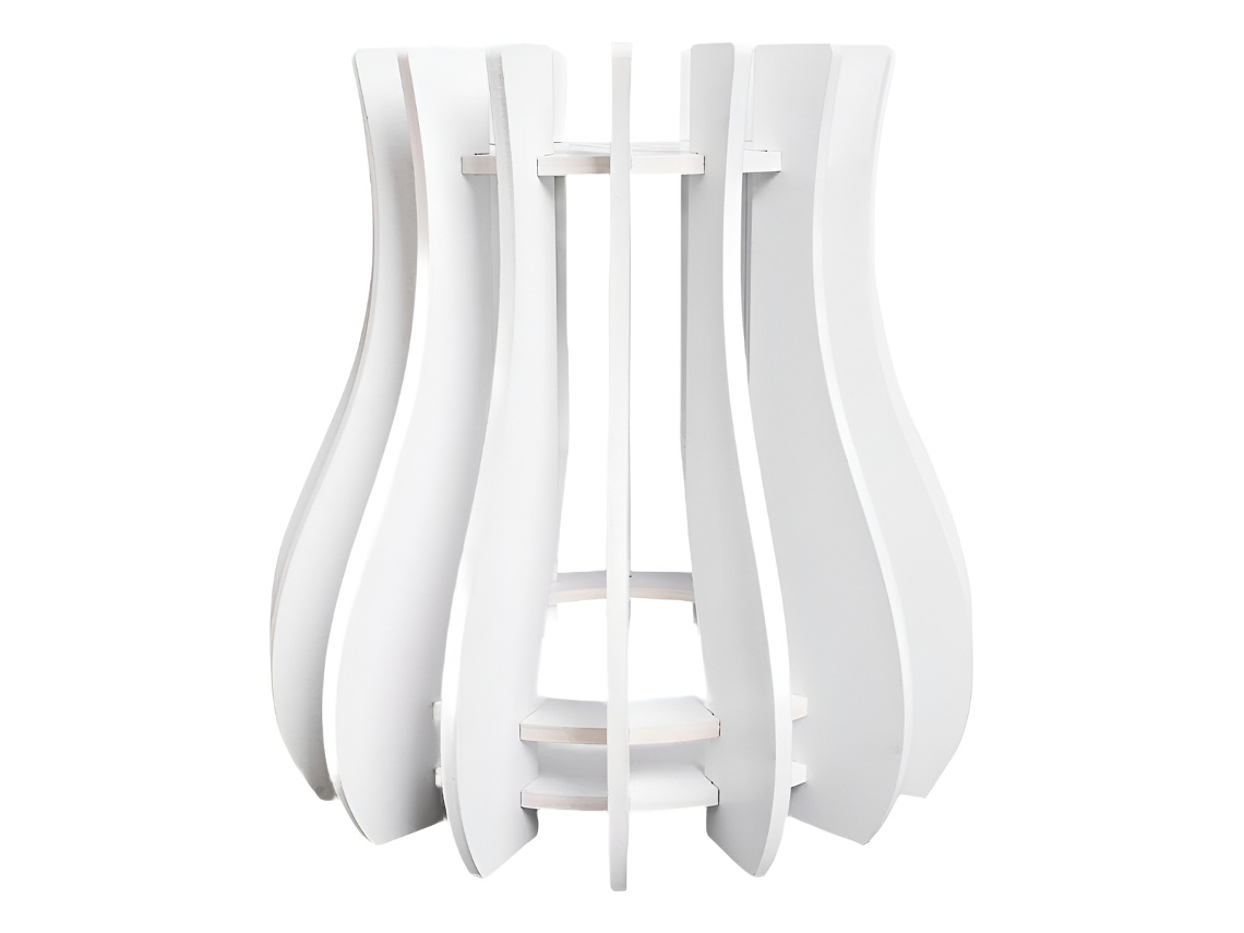 Maceta de madera con rompecabezas, soporte blanco Slowmoose