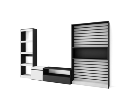 Muebles de Salón para TV 320x186x35cm Mueble Televisión Blanco y negro