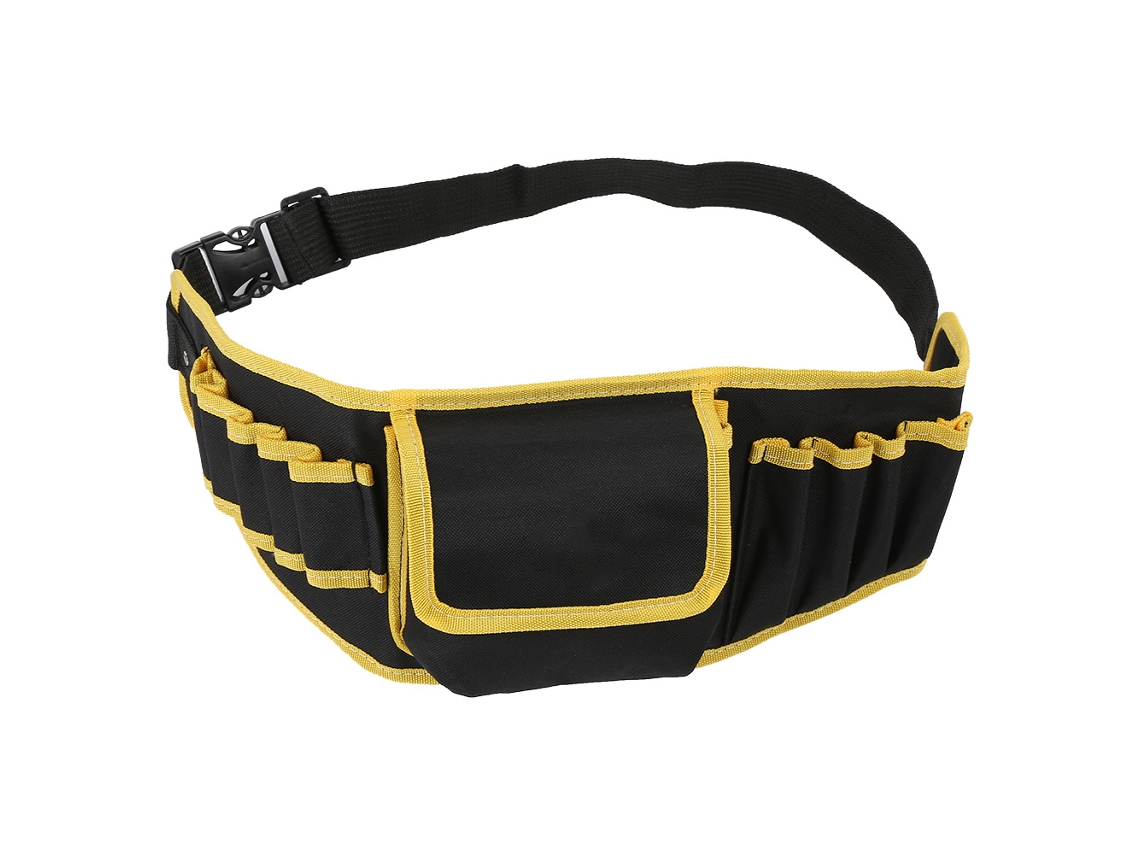 Bolsa de cintura para ferramentas de eletricista com suporte para chave de fenda e kit de ferramentas.