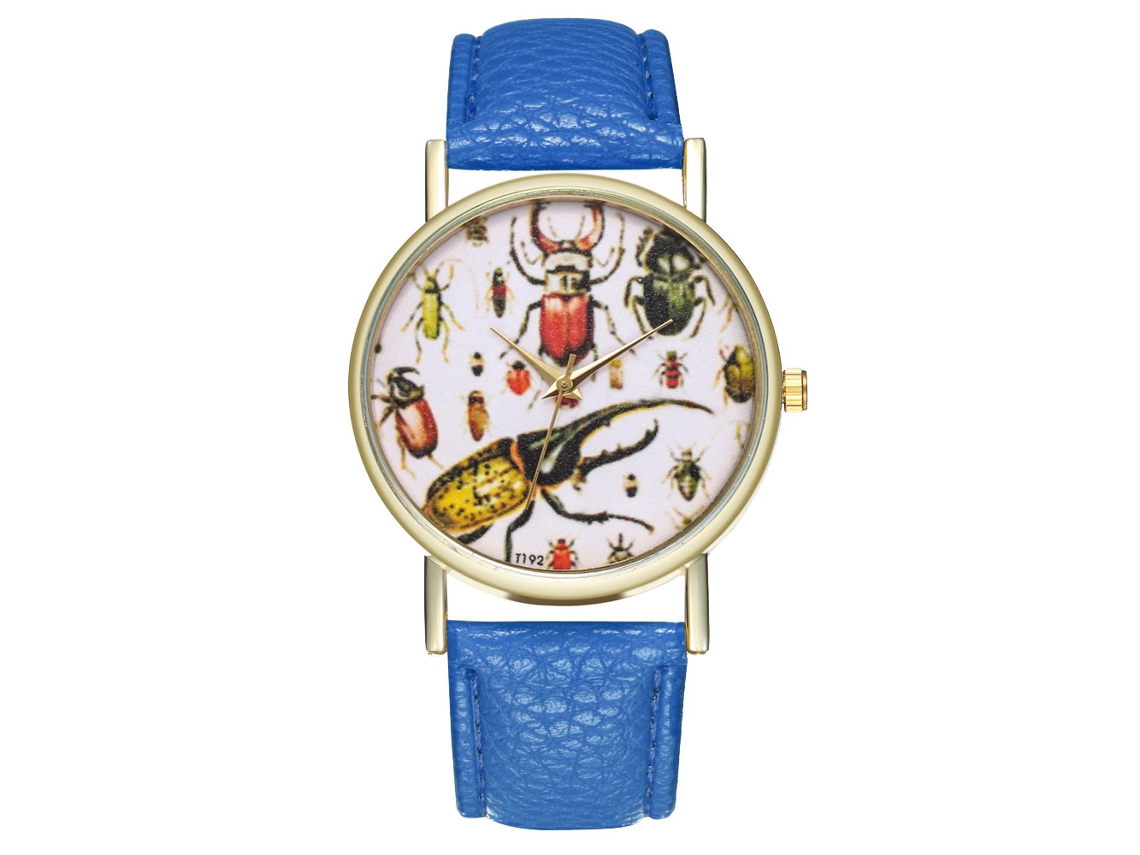 Reloj De Pulsera Unisex Con Correa De Piel Sintética, Estilo Casual, Azul Marino.