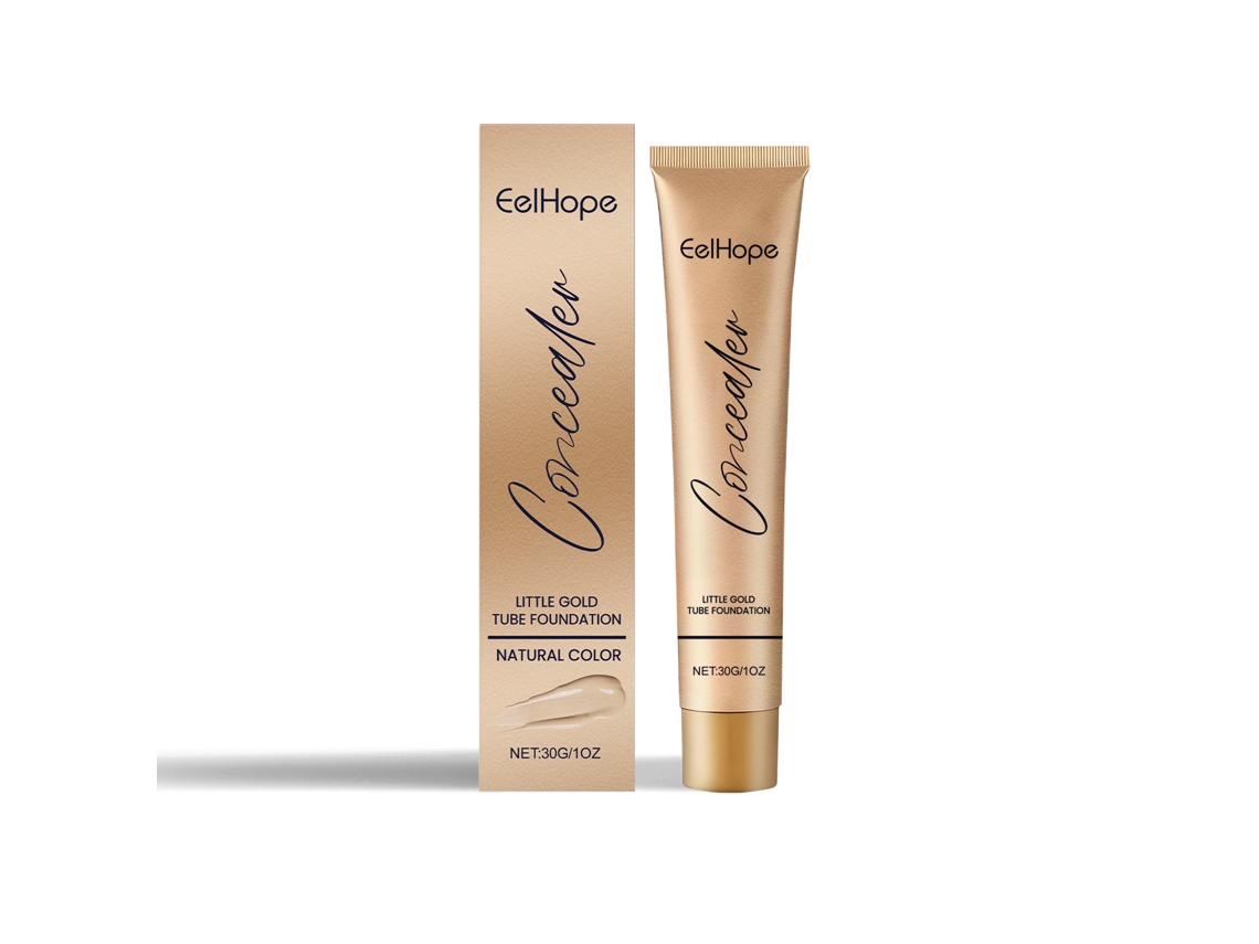 Corrector de maquillaje natural en tubo, pequeño, dorado