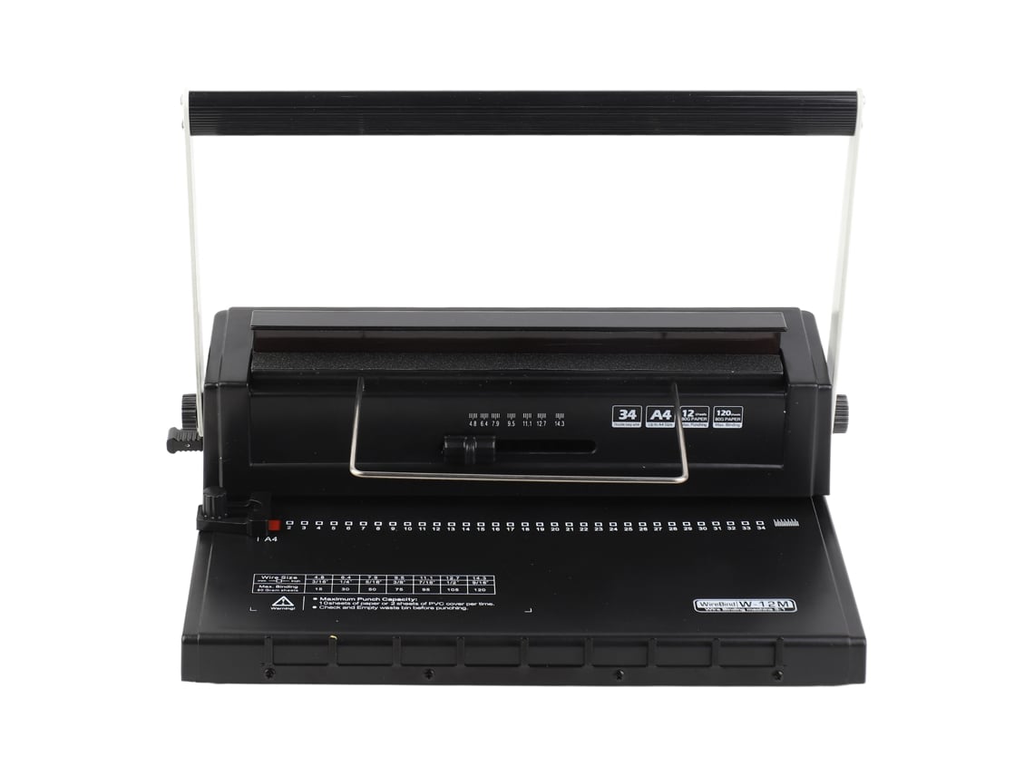 Máquina Encuadernadora De 2 Bobinas, 34 Orificios, Capacidad De Perforación Para 12 Hojas, Máquina Encuadernadora De Espiral Para Documentos Tamaño C