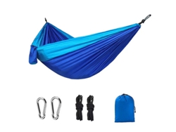 Hamaca Portátil Individual Para Campamentos, Mochileros Y Actividades Al Aire Libre (270x140 Cm) Azul Celeste Siurn
