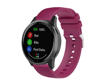 Correa de Silicona diseño de cuadrícula 18mm con hebilla plateada para Huawei TalkBand B5 - fucsia