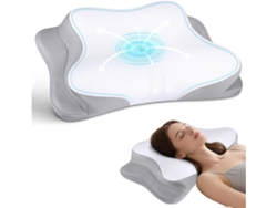 Almohada Ergonómica Para El Cuello, Almohada Para Dormir De Espuma Viscoelástica Transpirable Para Aliviar El Dolor. Gertiz
