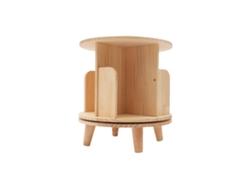 Estante giratorio, madera de pino duradera, diseño giratorio de 360°, madera