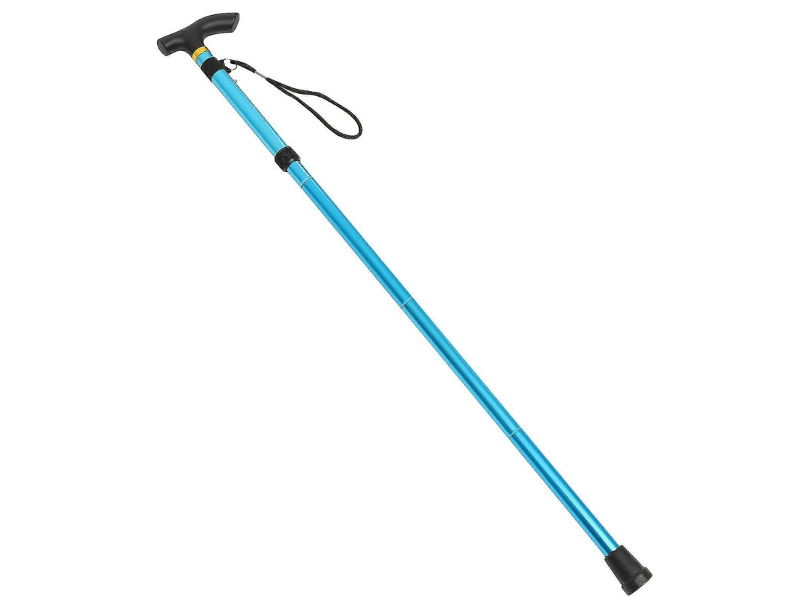 Bastón plegable de aluminio antideslizante con altura ajustable, muleta de viaje, bastón para caminar (azul) - Fcy