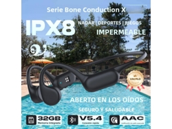 (negro 32gb) Auriculares De Conducción Ósea Bluetooth 5.4, Tarjeta De Memoria Mp3 De 32gb, Resistentes Al Agua.