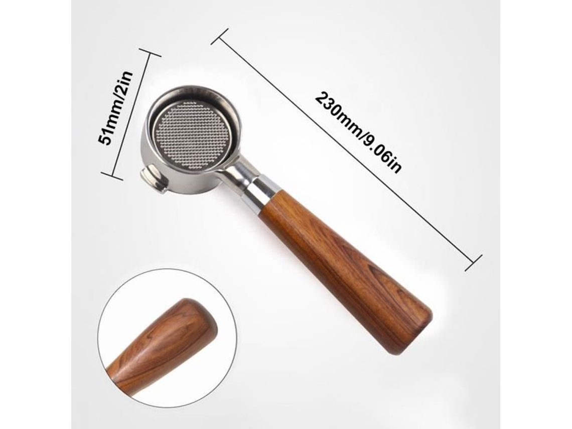 MIOLOE Portafiltro de doble oreja de 51 mm para cafetera con portafiltro sin fondo De'Longhi Ecov311.Gr/Ecov310.Gr