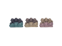 Figura Buda 3 Unidades Multicolor de Resina 9*5*13cm Figura de Buda BY SIGRIS