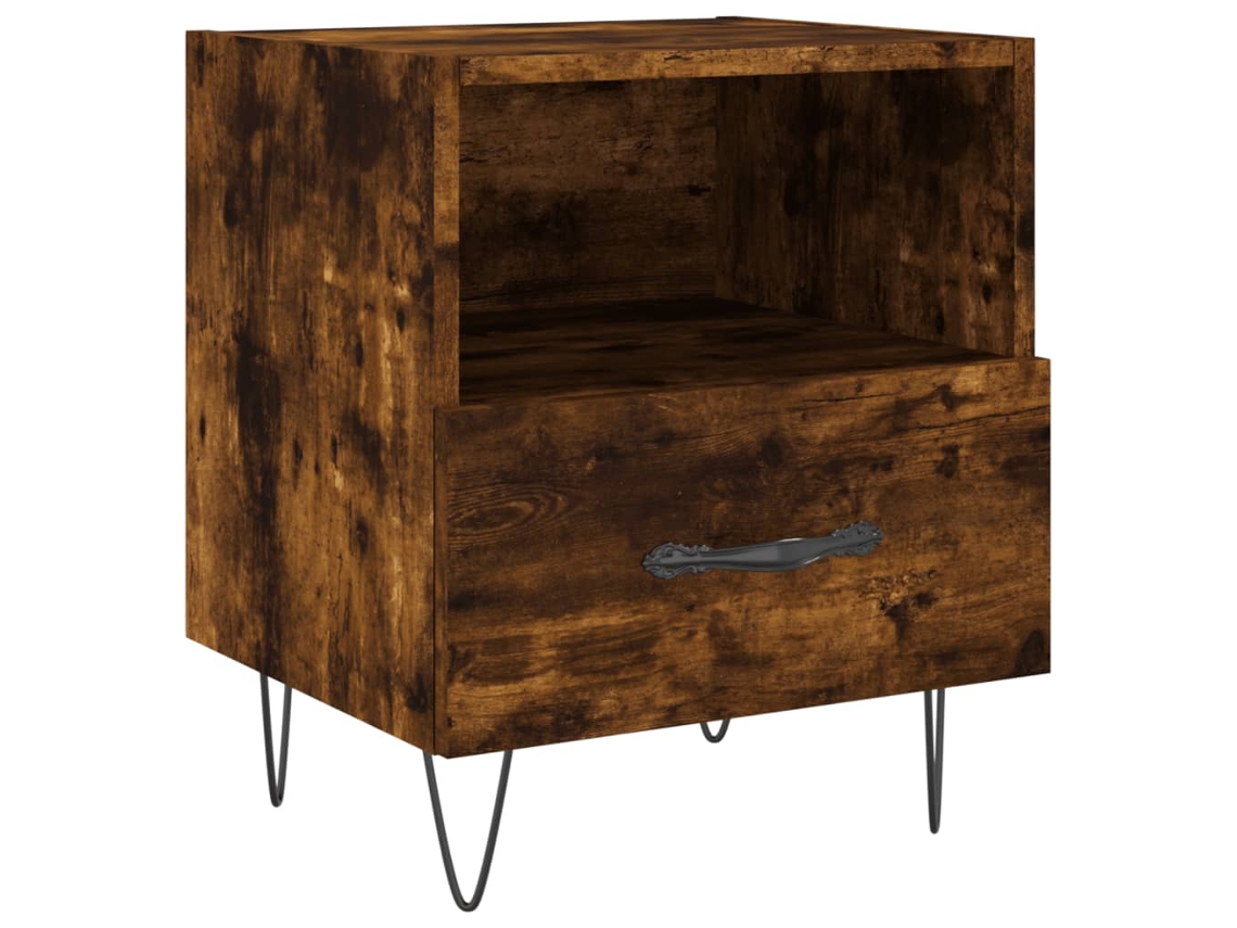 Maison Exclusive - Mesita De Noche Madera Ingeniería Roble Ahumado 40x35x47,5 Cm