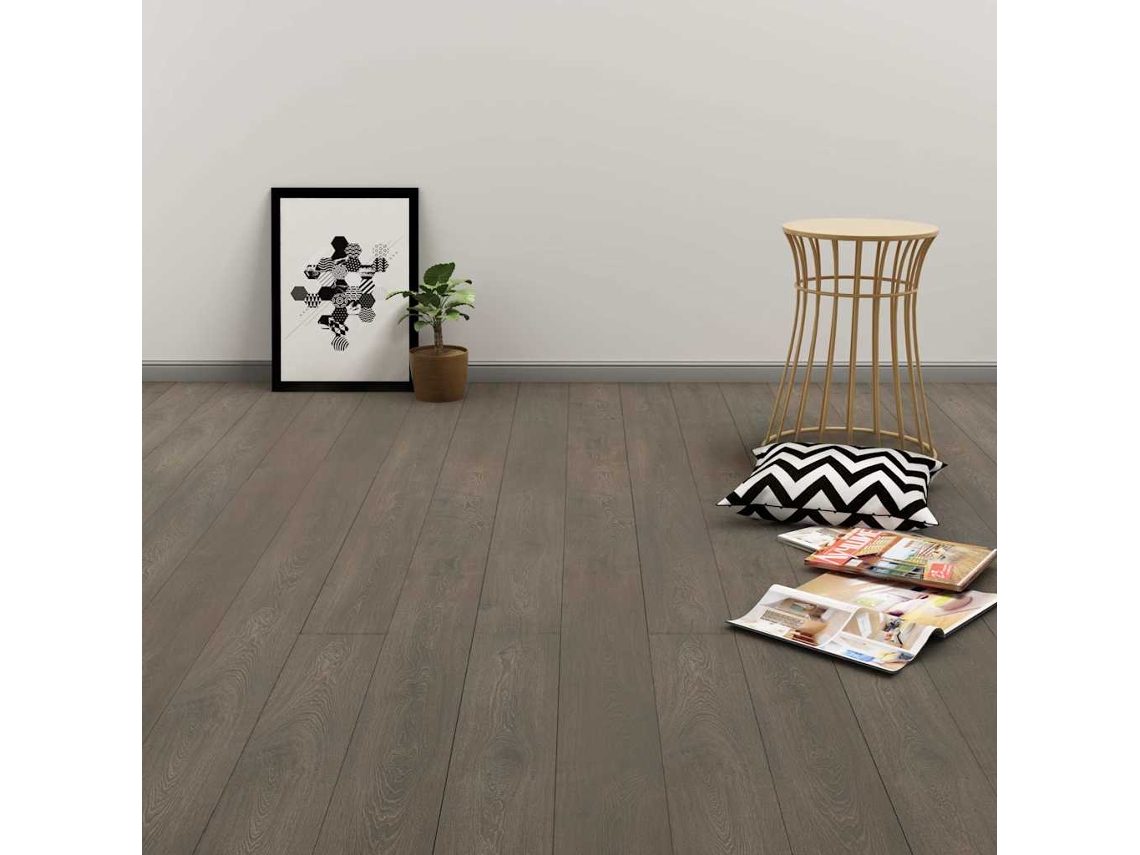 Lamas Para Suelo Autoadhesivas Pvc Gris Y Marrón 4,46 M² 3 Mm