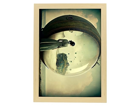 NACNIC Poster Espera En Estilo Surrealismo Cinematográfico Ilustraciones Y Grabados De Historieta Abstracta Y Artística A3 Marcos Madera