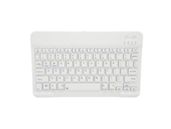 Teclado Sem Fio Bluetooth 10 Polegadas Silencioso Com Teclas Multimídia Para Ios Tablet Celular Branco