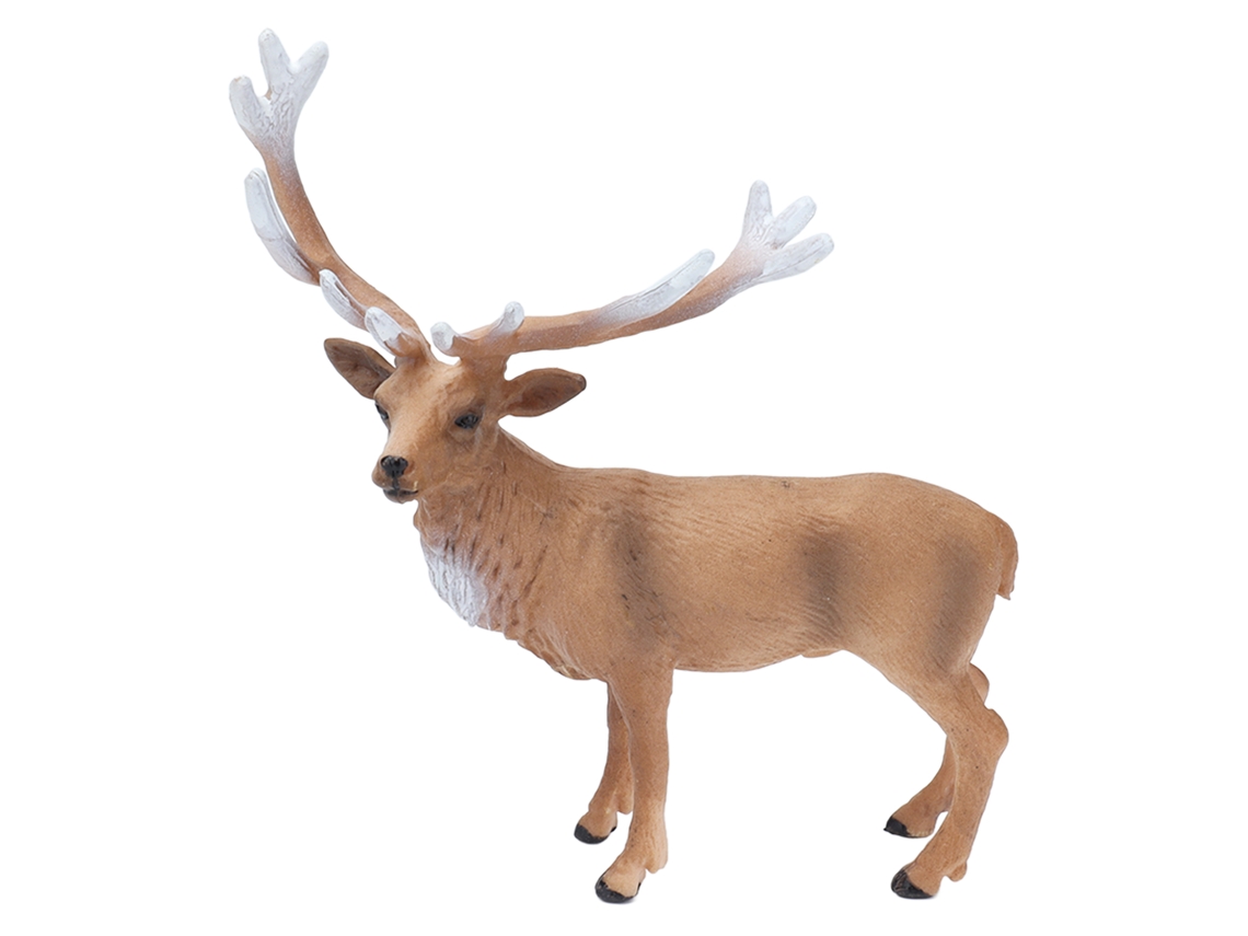 2026-estatua De Ciervo Salvaje Macho Rojo Modelo Animal Realista Sólido Para Pastel Regalo Navidad