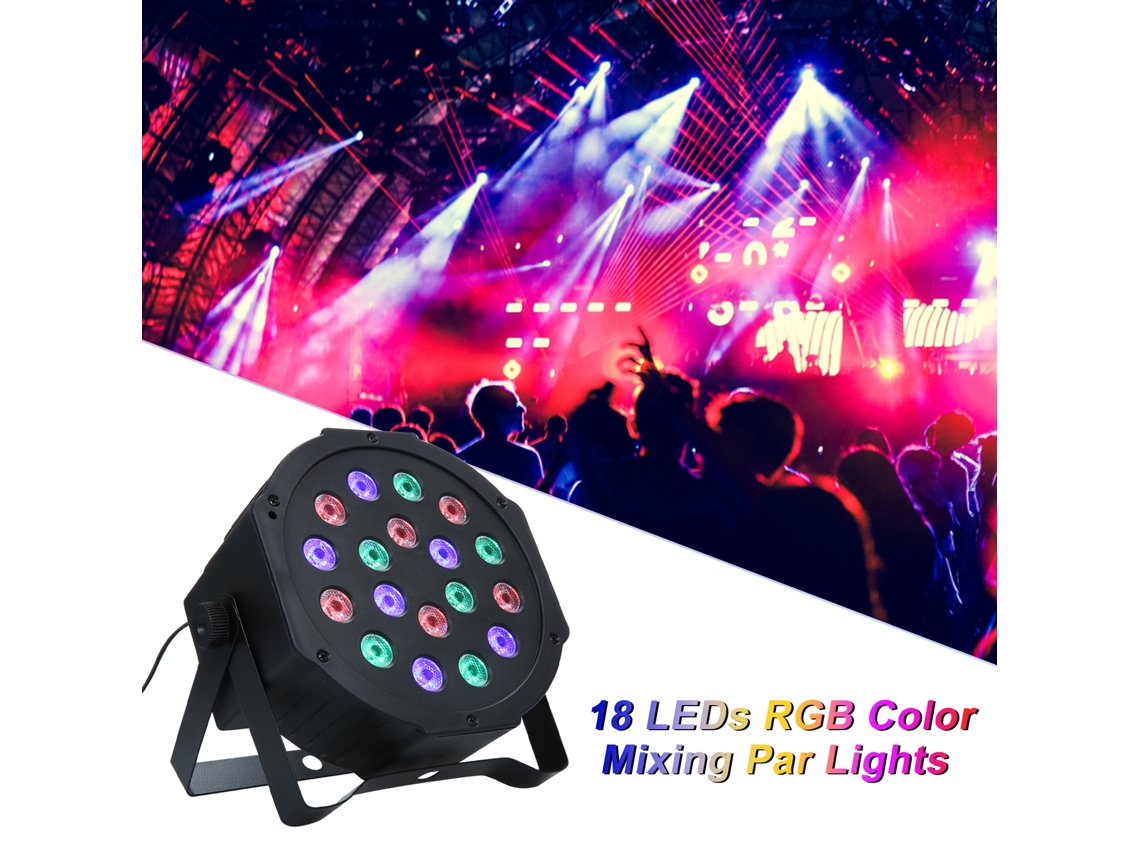 Foco Led Rgb Par 18 Para Escenario, Dmx512, Activado Por Sonido, Funcionamiento Automático Maestro-esclavo, Ideal Para Fiestas, Karaokes, Discotecas Y Djs.