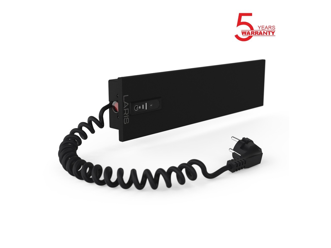 Calefactor eléctrico inteligente para baño, 400 x 100 cm, con temporizador ecológico, 24 W, color negro, Laris