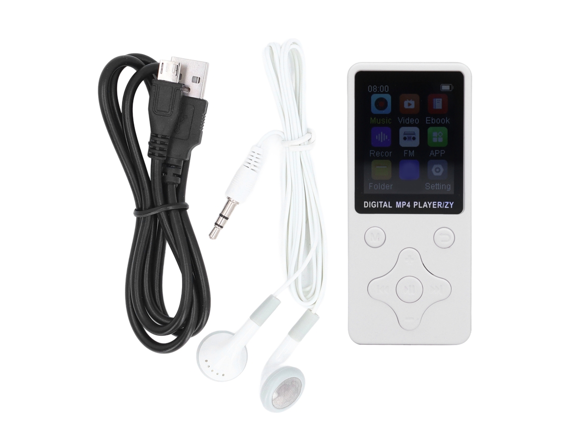 Reproductor Mp3/mp4 Con Auriculares, 64 Gb, Pantalla Lcd De 1,8 Pulgadas, Hifi, Bluetooth, Blanco.