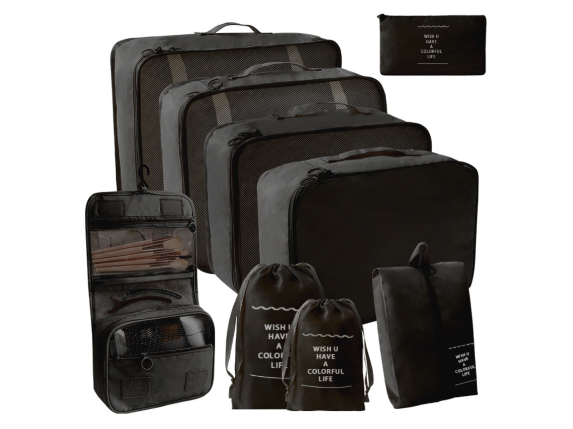Organizador Cubos Empacar Maletas NEVEANCE Negro (33x25x4cm)